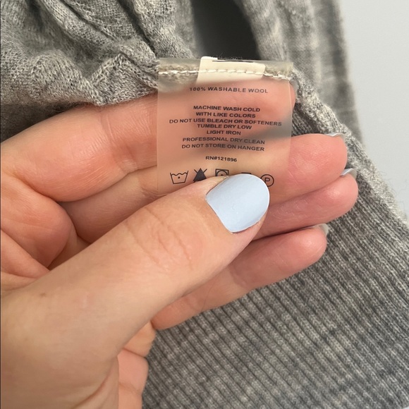 Title Nine Open Front Textured Wool Cardigan - Picture 3 of 5